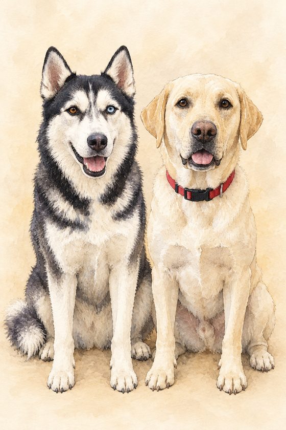 The Pack Portrait in the watercolor look