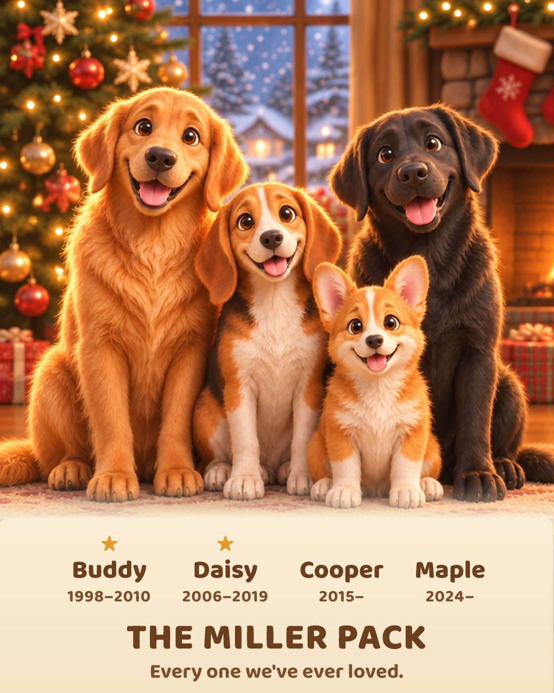 The Pack Portrait in the animated look, Christmas edition