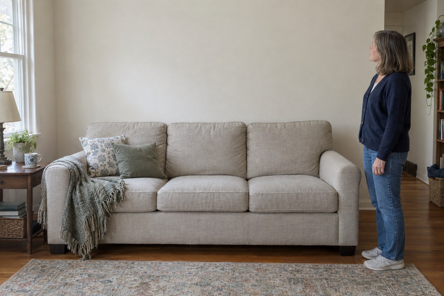 Living room wall with a person for scale